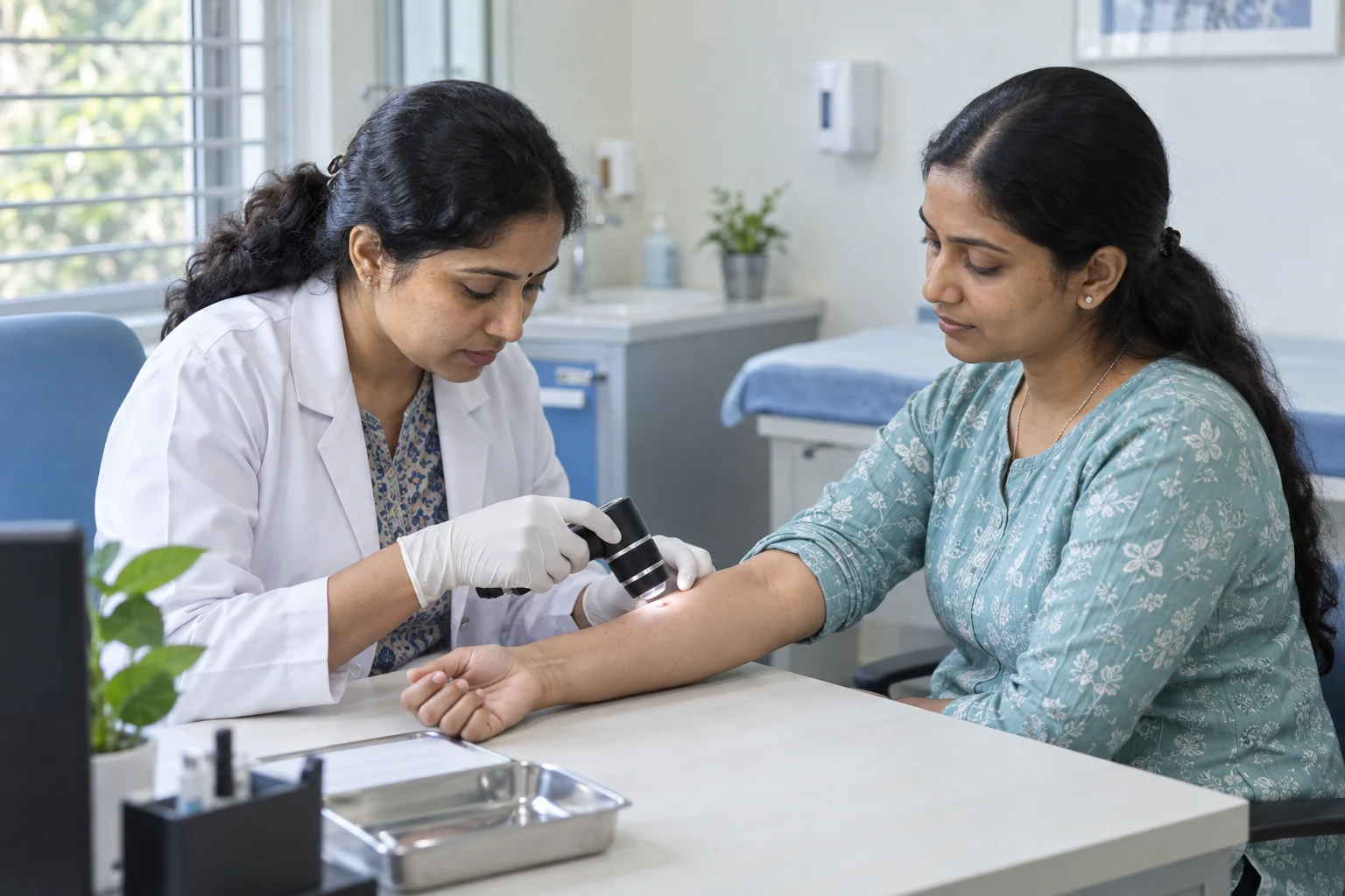 Dermatologist service with Indian healthcare professionals — illustrative image