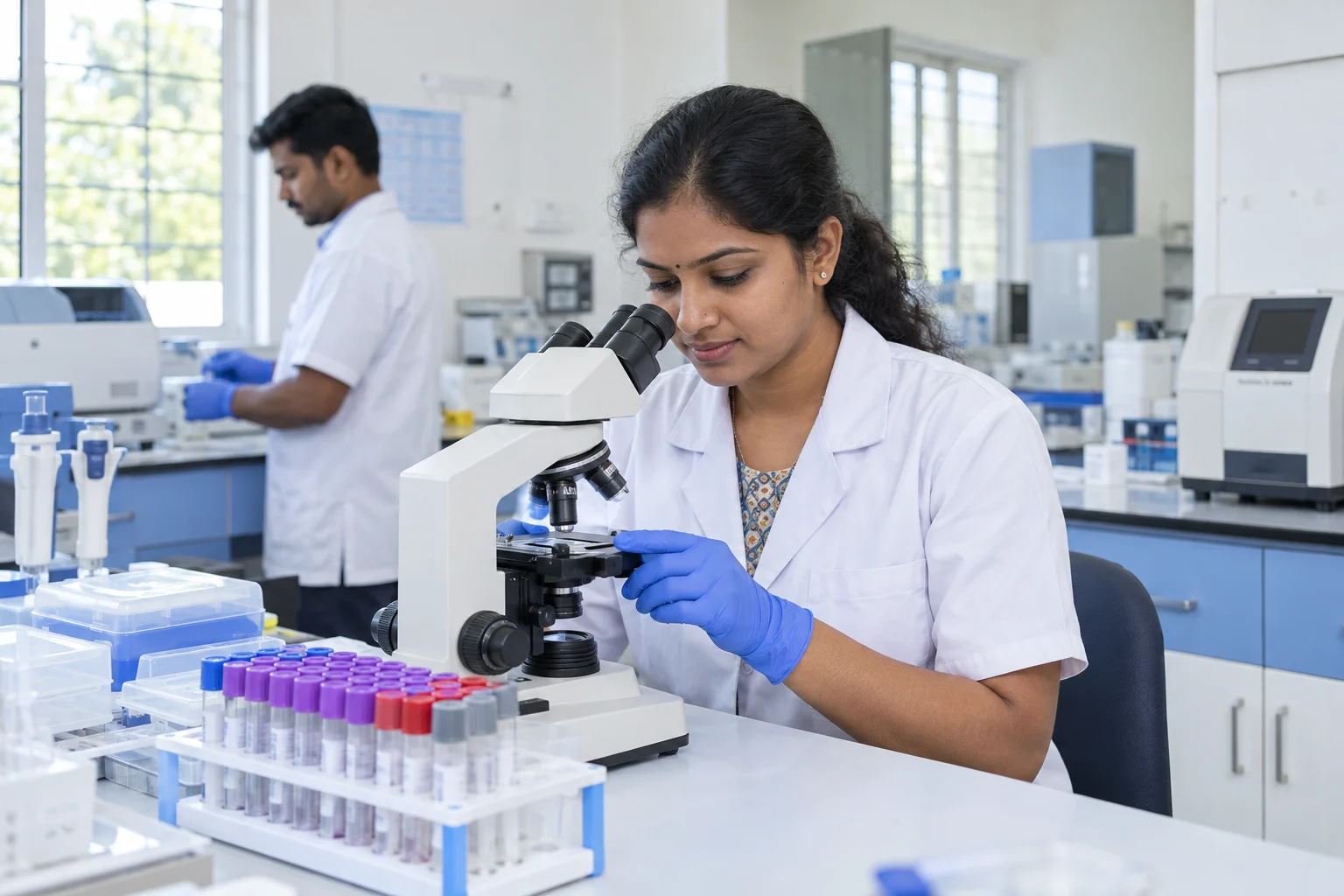 Laboratory service with Indian healthcare professionals — illustrative image