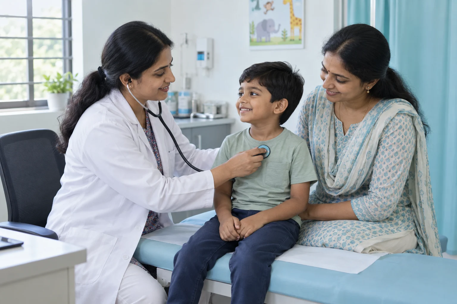 Paediatrician service with Indian healthcare professionals — illustrative image