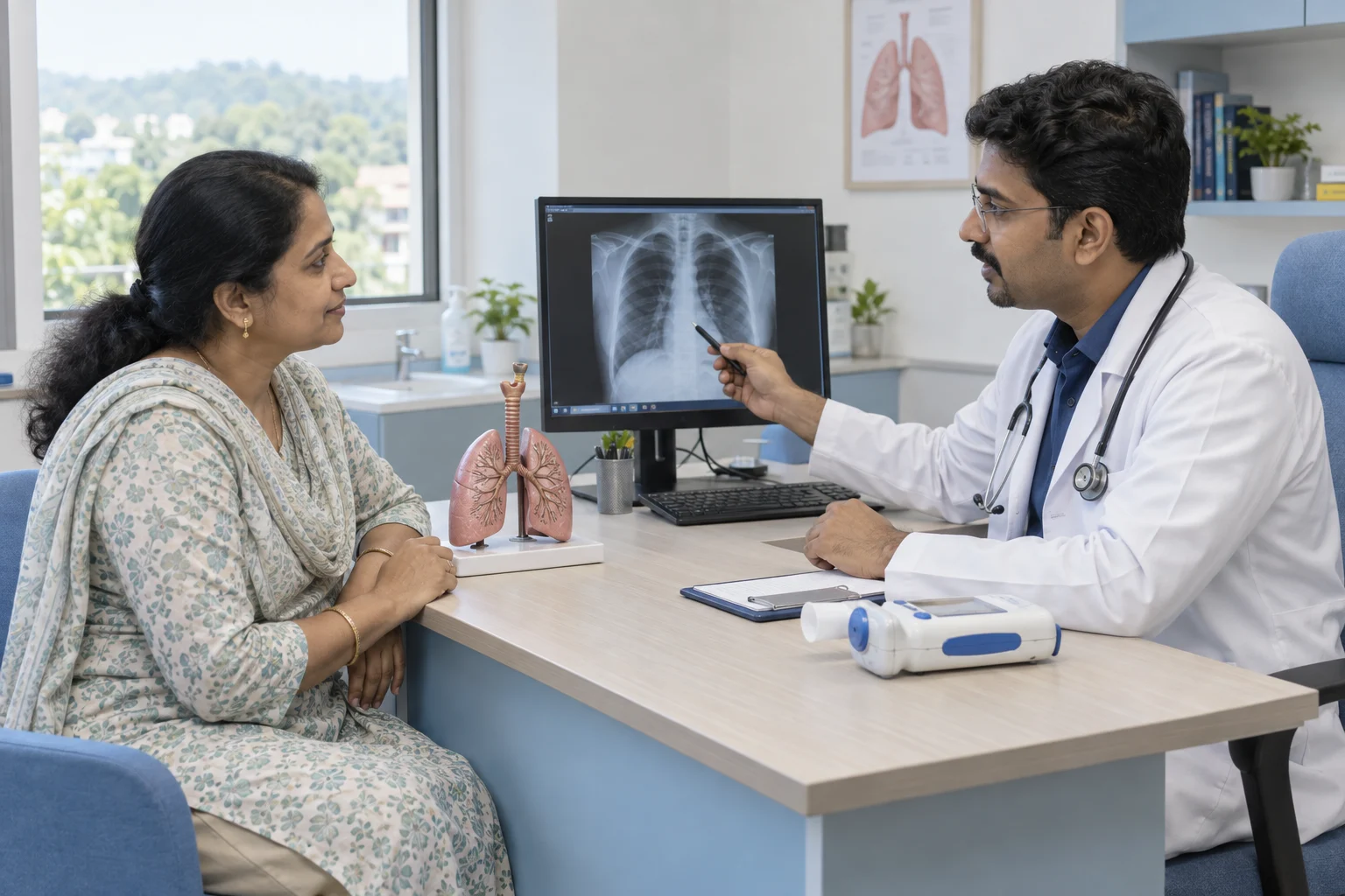Pulmonologist service with Indian healthcare professionals — illustrative image